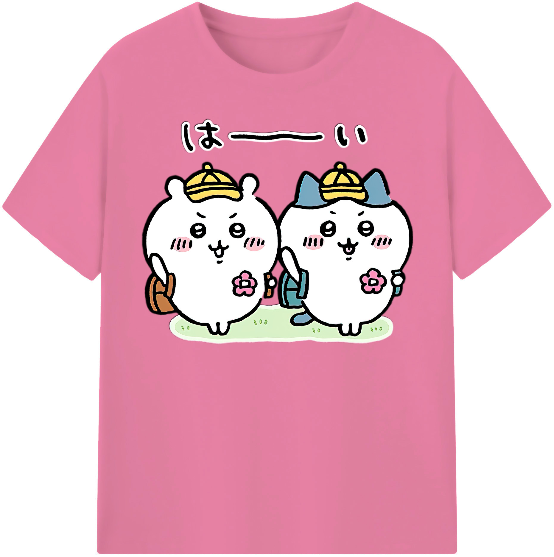 （画像用） ちいかわ ハチワレ Chii-kawa hachiware 綿100％半袖Tシャツ（フロントプリント）